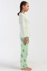 KIZ COCUK P.SUPREM O YAKA UZUN KOL ETEGI OVAL PIJAMA TAKIM(9-10/15-16)