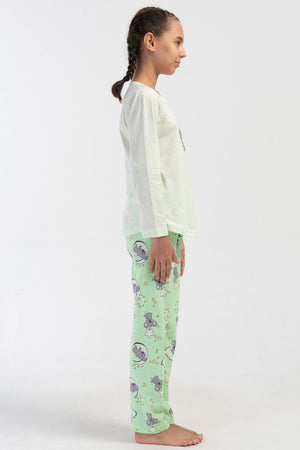 KIZ COCUK P.SUPREM O YAKA UZUN KOL ETEGI OVAL PIJAMA TAKIM(9-10/15-16)