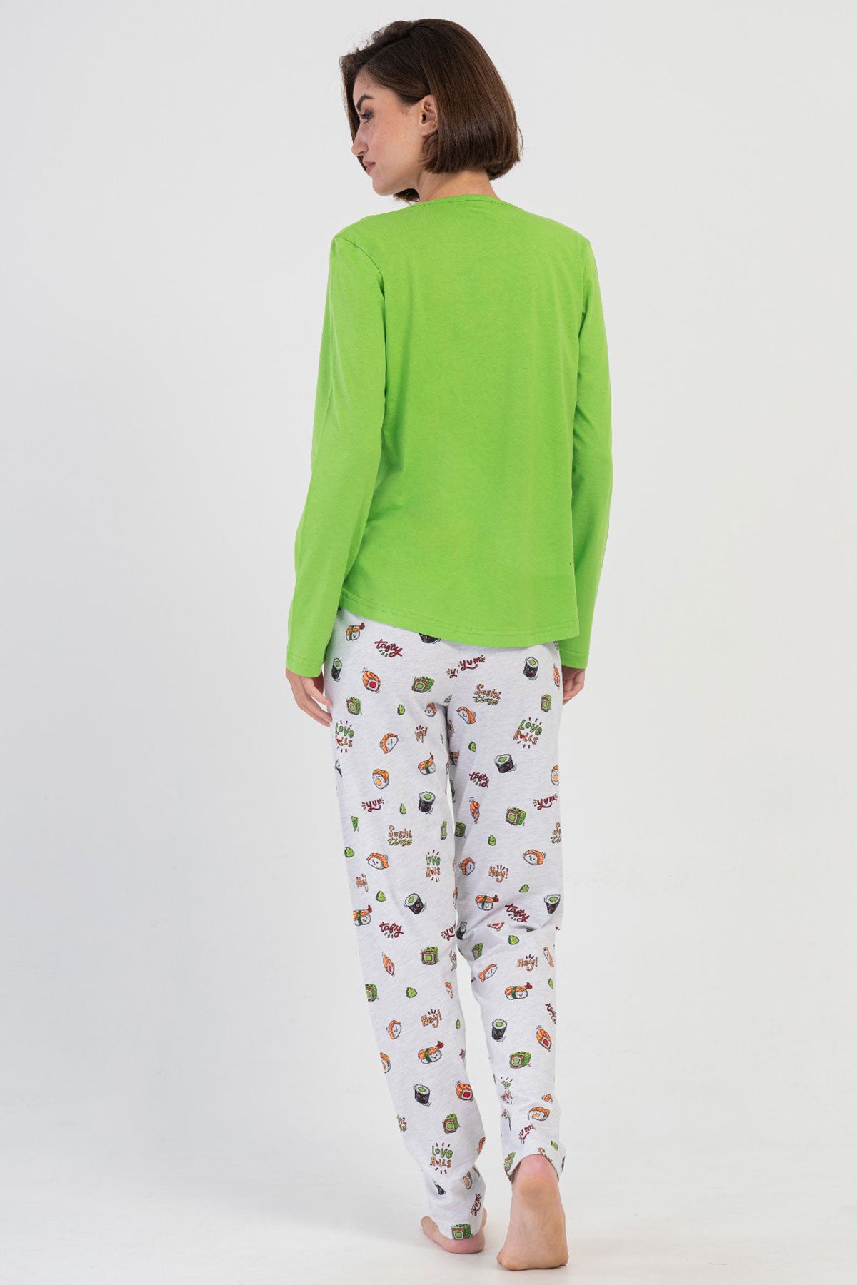 KADIN P.SUPREM O YAKA UZUN KOL ETEGI OVAL PIJAMA TAKIM