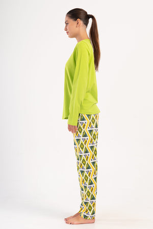 KADIN P.SUPREM O YAKA UZUN KOL ETEGI OVAL PIJAMA TAKIM