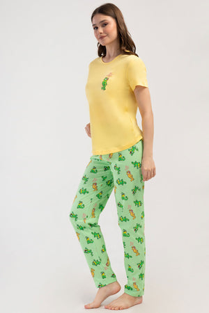 KADIN P.SUPREM O YAKA KISA KOL ETEGI OVAL PIJAMA TAKIM