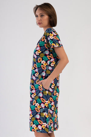 KADIN P.SUPREM KISA KOL FERMUARLI CEPLI EV ELBISESI 