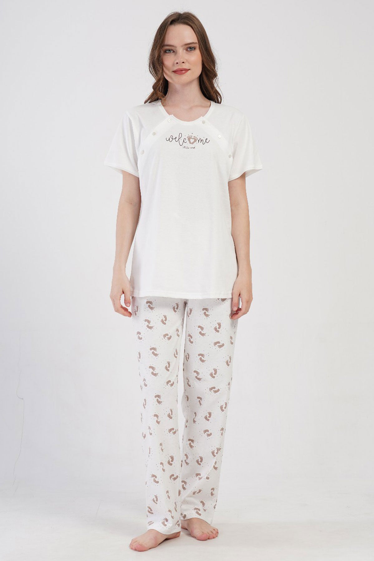 KADIN P.SUPREM CIFT PATLI KISA KOL ETEGI OVAL HAMILE PIJAMA TAKIM