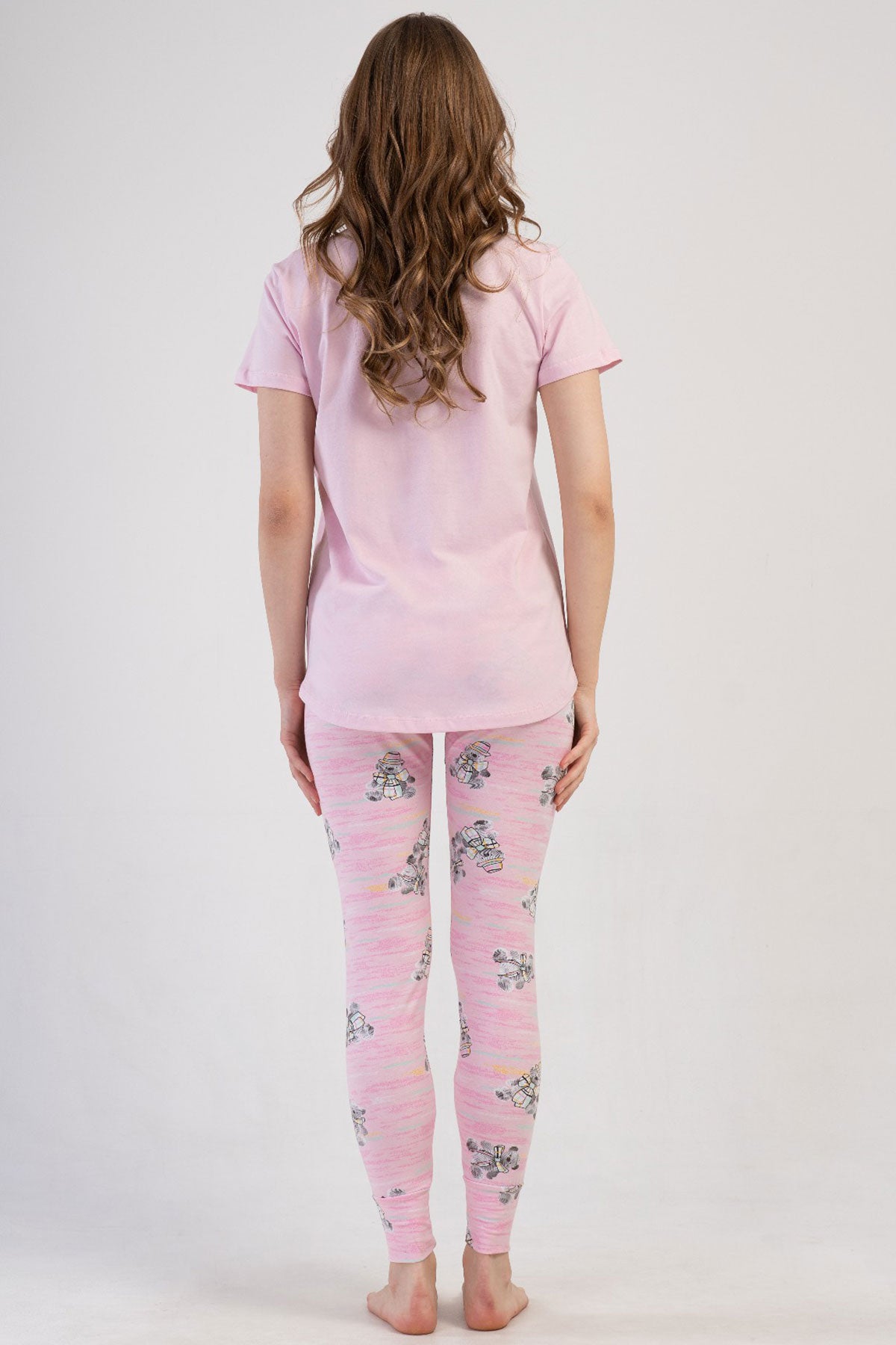 KADIN LYC SUPREM O YAKA KISA KOL BLUZU UZUN ETEGI OVAL MANSETLI TAYT PIJAMA TAKIM