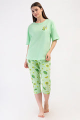 Woman Lycra Supreme Big Size Fruit Capri Set