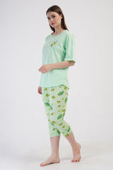 Woman Lycra Supreme Big Size Fruit Capri Set