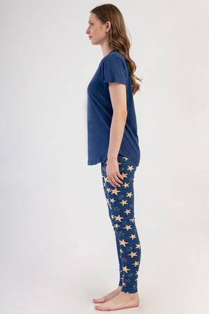 KADIN LYC SUPREM O YAKA KISA KOL BLUZU UZUN ETEGI OVAL MANSETLI TAYT PIJAMA TAKIM