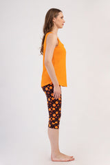 Woman Lycra Supreme Orangey Capri Set
