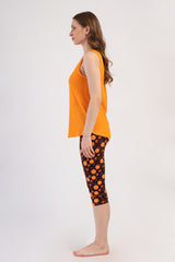 Woman Lycra Supreme Orangey Capri Set