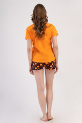 Woman Lycra Supreme Orangey Short Set