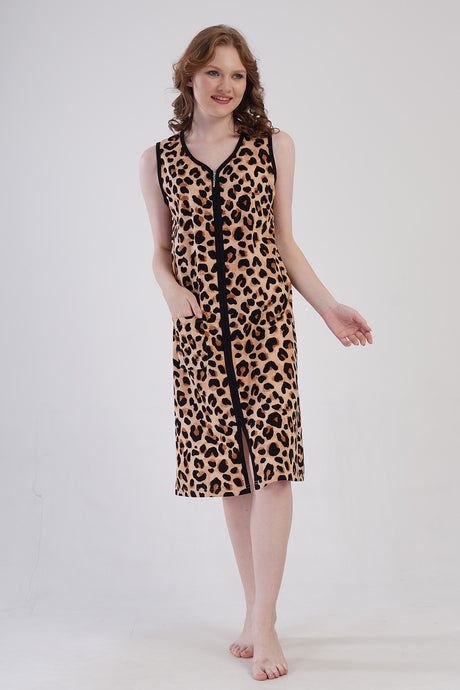 Woman Supreme Leopard Sleeveless Home Dress
