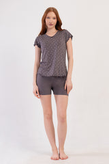 Woman Viscon Big Size Cera Short Set