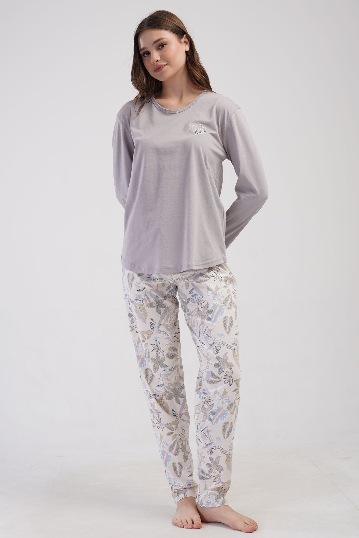 KADIN P.SUPREM XXL O YAKA UZUN KOL ETEGI OVAL PIJAMA TAKIM