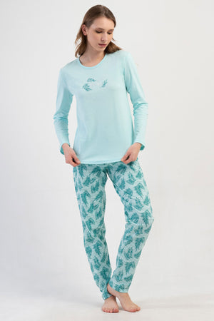 KADIN P.SUPREM O YAKA UZUN KOL ETEGI OVAL PIJAMA TAKIM