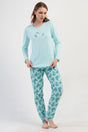 KADIN P.SUPREM O YAKA UZUN KOL ETEGI OVAL PIJAMA TAKIM