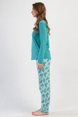 KADIN P.SUPREM O YAKA UZUN KOL ETEGI OVAL PIJAMA TAKIM