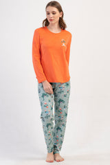 KADIN P.SUPREM O YAKA UZUN KOL ETEGI OVAL PIJAMA TAKIM 410027