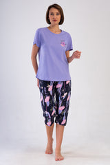 Woman Lilac Supreme Big Size Capri Set