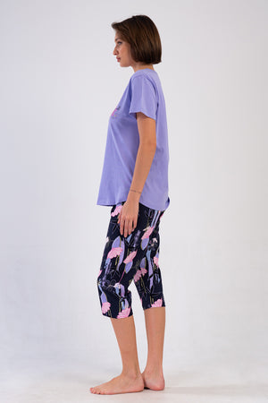 Woman Lilac Supreme Big Size Capri Set