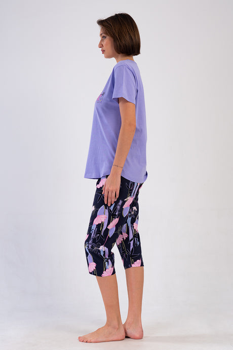 Woman Lilac Supreme Big Size Capri Set