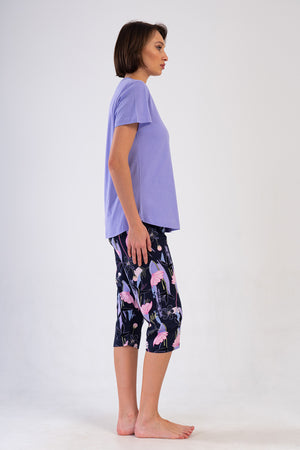 Woman Lilac Supreme Big Size Capri Set