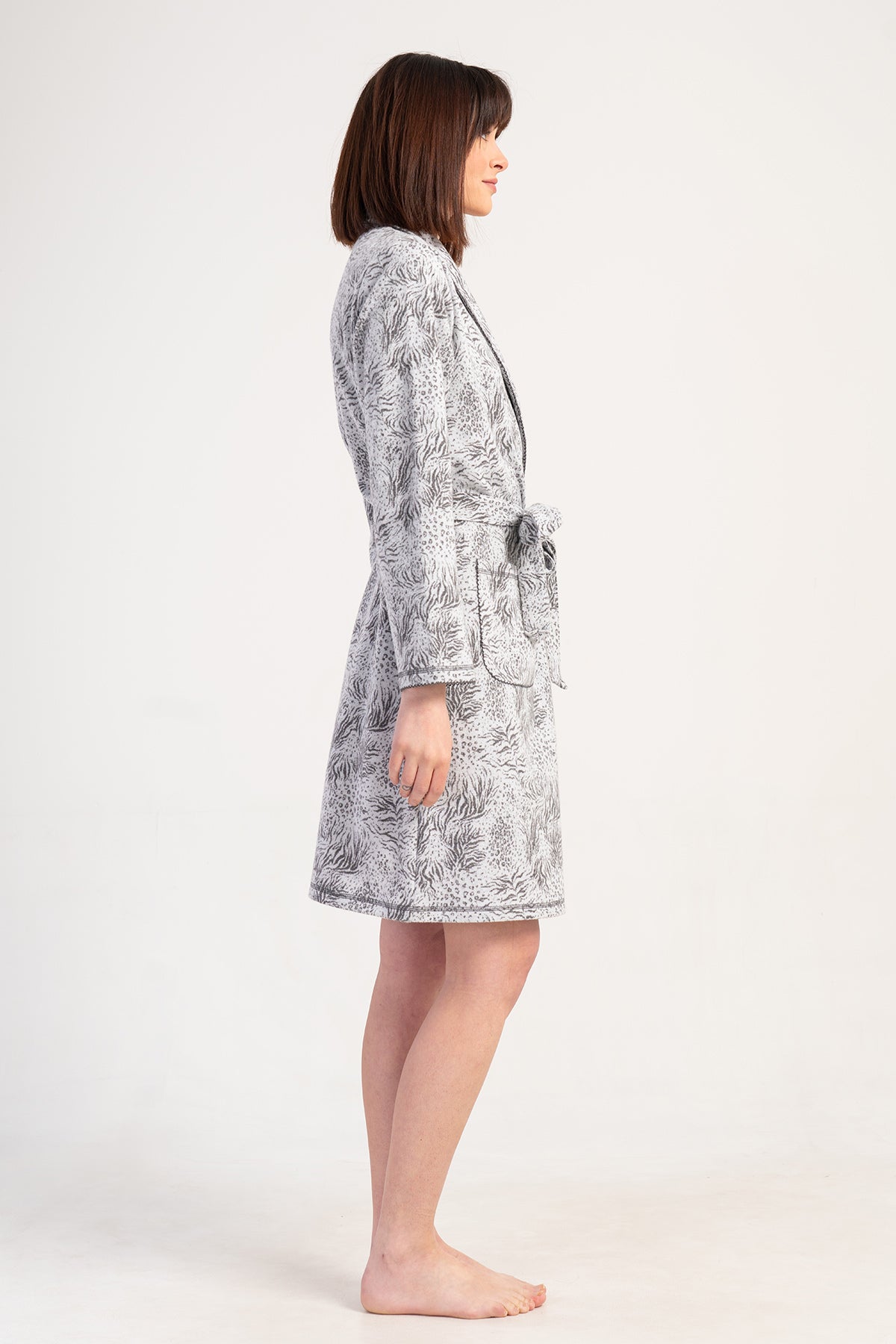 Woman Jacquard Interlock Big Size Crose Dressing Gown