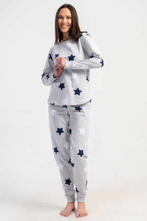 KADIN 2IPLIK XXL O YAKA UZUN KOL ETEGI OVAL MANSETLI PIJAMA TAKIM 501045