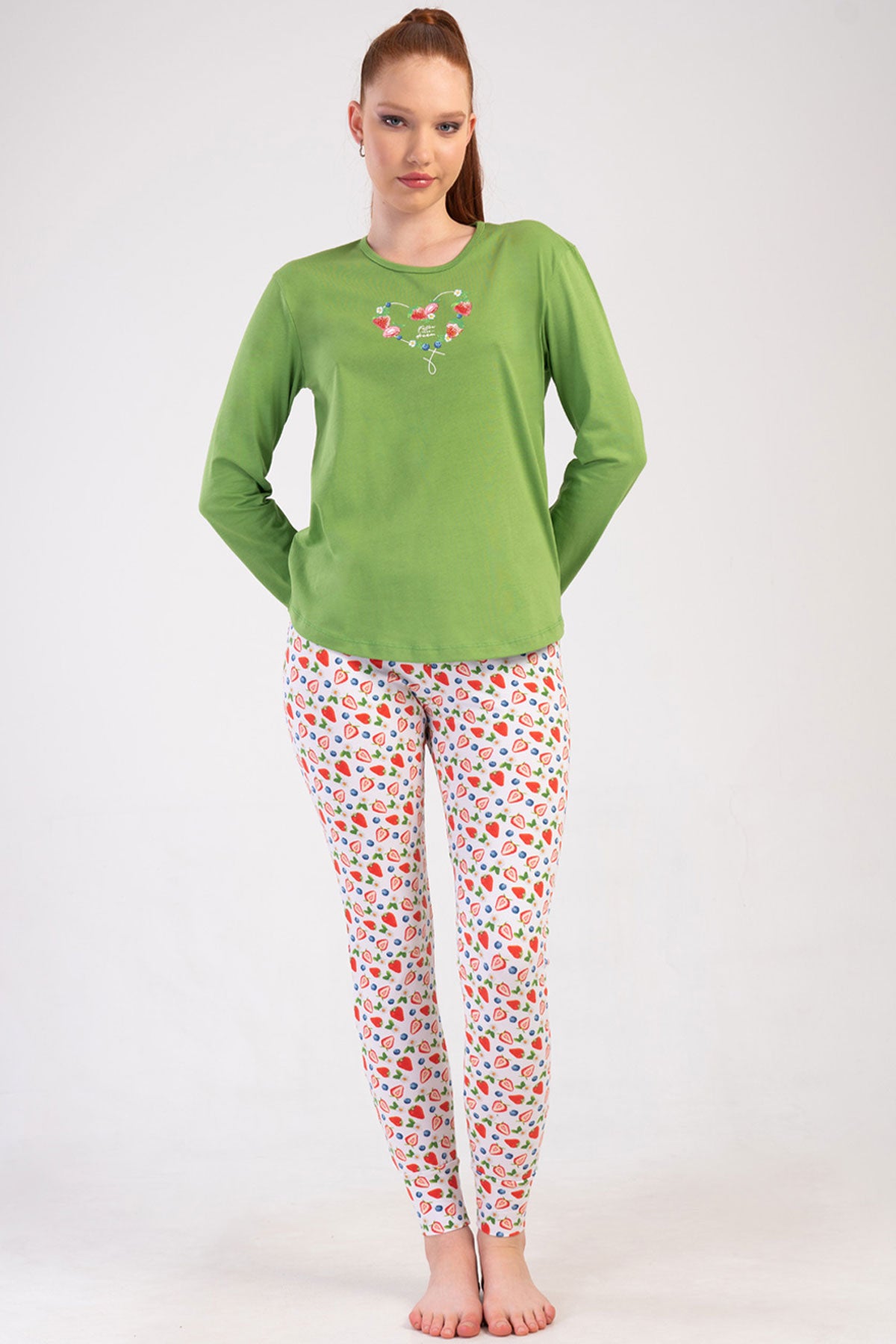 KADIN LYC SUPREM O YAKA UZUN KOL ETEGI OVAL MANSETLI TAYT PIJAMA TAKIM 502036