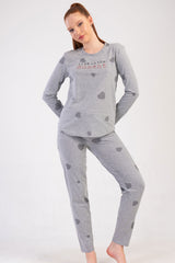 KADIN P.SUPREM O YAKA UZUN KOL ETEGI OVAL PIJAMA TAKIM