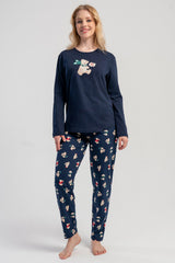 KADIN P.SUPREM O YAKA UZUN KOL ETEGI OVAL PIJAMA TAKIM