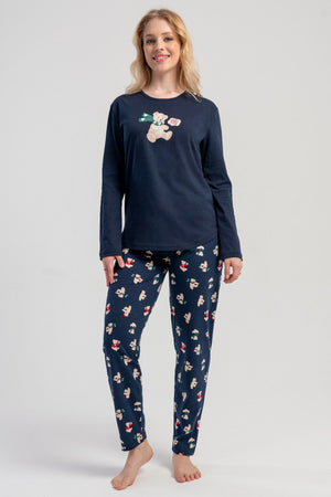 KADIN P.SUPREM O YAKA UZUN KOL ETEGI OVAL PIJAMA TAKIM