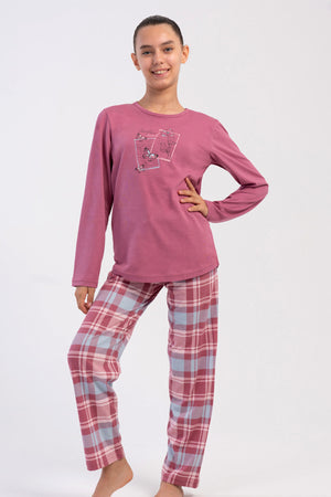KIZ COCUK P.SUPREM O YAKA UZUN KOL ETEGI OVAL PIJAMA TAKIM(9/10-15/16)