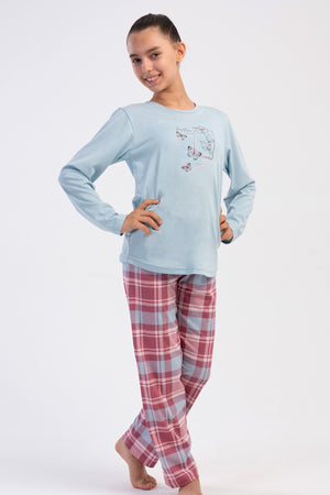 KIZ COCUK P.SUPREM O YAKA UZUN KOL ETEGI OVAL PIJAMA TAKIM(9/10-15/16) 503110