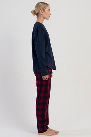KADIN INTERLOK O YAKA UZUN KOL ETEGI OVAL PIJAMA TAKIM