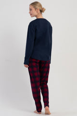 KADIN INTERLOK O YAKA UZUN KOL ETEGI OVAL PIJAMA TAKIM