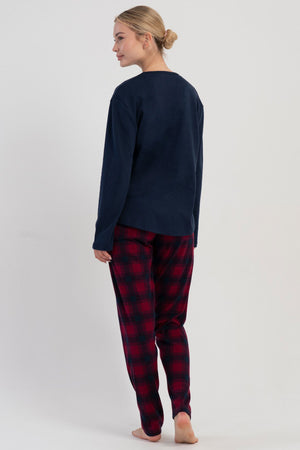 KADIN INTERLOK O YAKA UZUN KOL ETEGI OVAL PIJAMA TAKIM