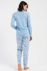 KADIN P.SUPREM O YAKA UZUN KOL ETEGI OVAL MANSETLI PIJAMA TAKIM