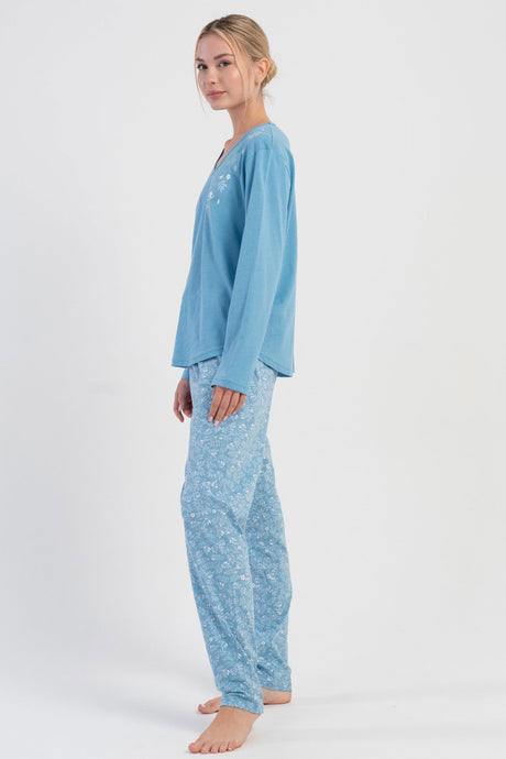 KADIN P.SUPREM XXL V YAKA UZUN KOL ETEGI OVAL PIJAMA TAKIM