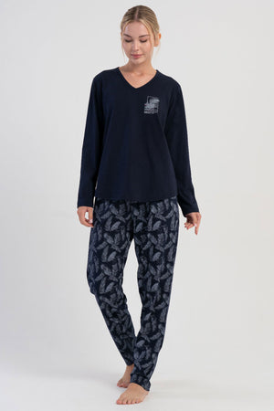 KADIN P.SUPREM XXL V YAKA UZUN KOL ETEGI OVAL PIJAMA TAKIM