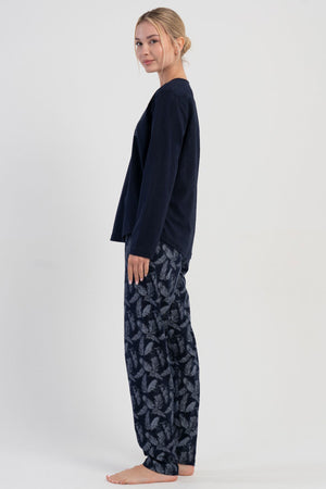 KADIN P.SUPREM XXL V YAKA UZUN KOL ETEGI OVAL PIJAMA TAKIM