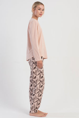 KADIN P.SUPREM XXL V YAKA UZUN KOL ETEGI OVAL PIJAMA TAKIM