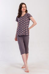 Woman Viscon Big Size Tena Capri Set