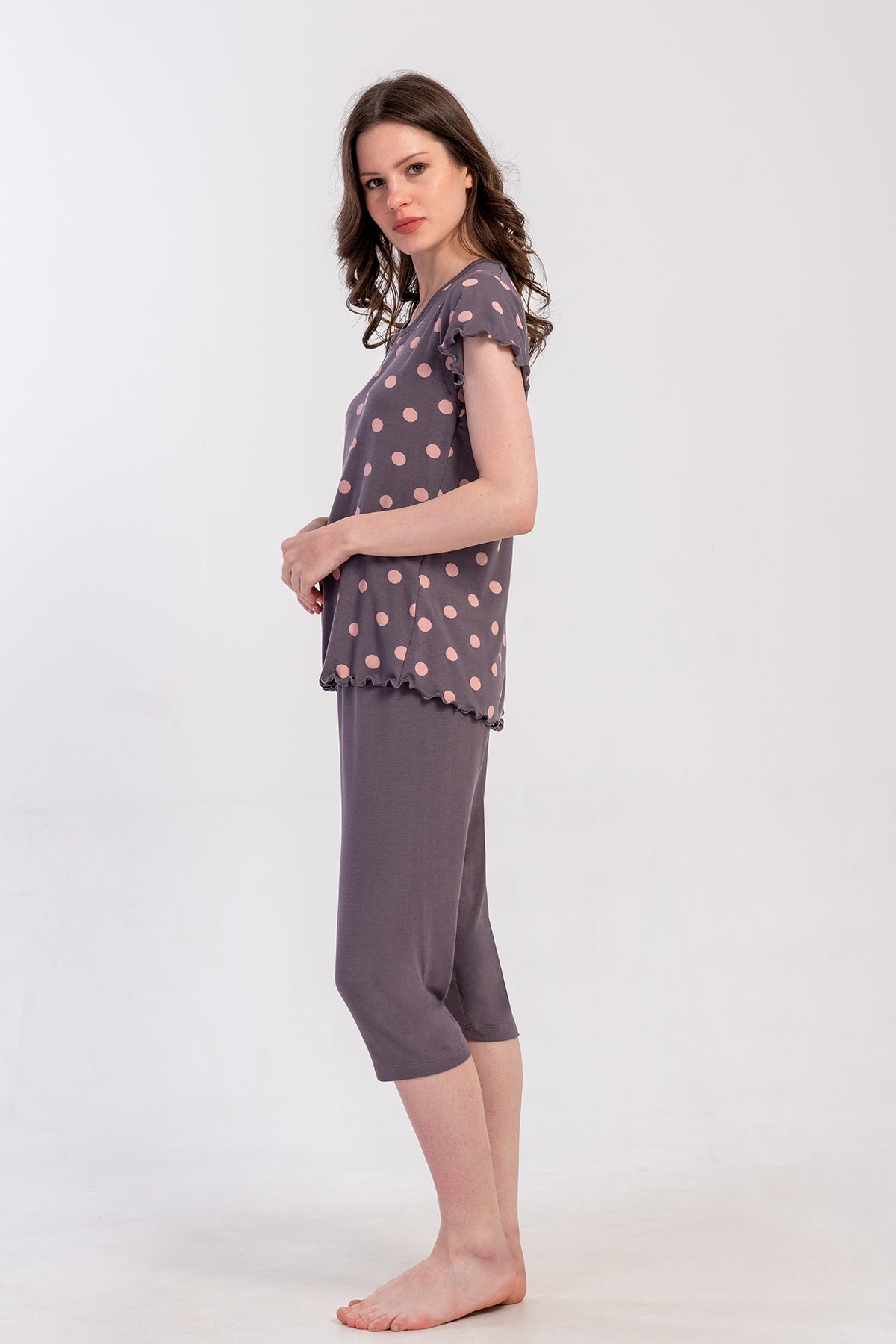 Woman Viscon Big Size Tena Capri Set