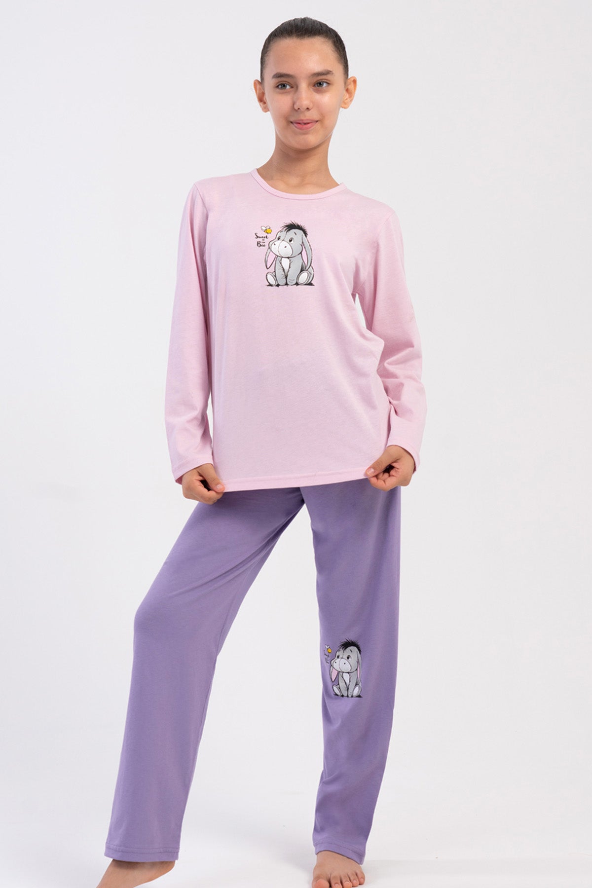 KIZ COCUK P.SUPREM O YAKA UZUN KOL ETEGI OVAL PIJAMA TAKIM(9/10-15/16)