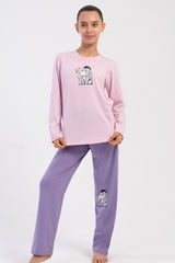 KIZ COCUK P.SUPREM O YAKA UZUN KOL ETEGI OVAL PIJAMA TAKIM(9/10-15/16)