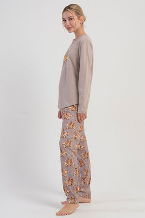 KADIN P.SUPREM O YAKA UZUN KOL ETEGI OVAL PIJAMA TAKIM