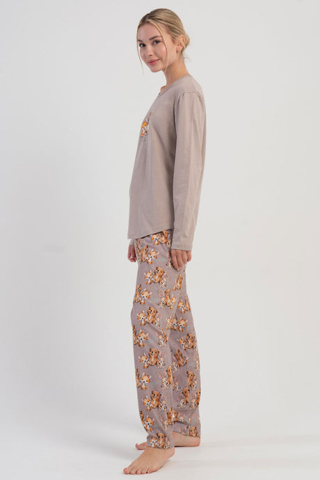 KADIN P.SUPREM O YAKA UZUN KOL ETEGI OVAL PIJAMA TAKIM