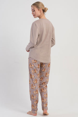 KADIN P.SUPREM O YAKA UZUN KOL ETEGI OVAL PIJAMA TAKIM