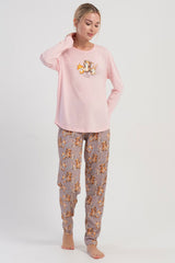 KADIN P.SUPREM O YAKA UZUN KOL ETEGI OVAL PIJAMA TAKIM 504037