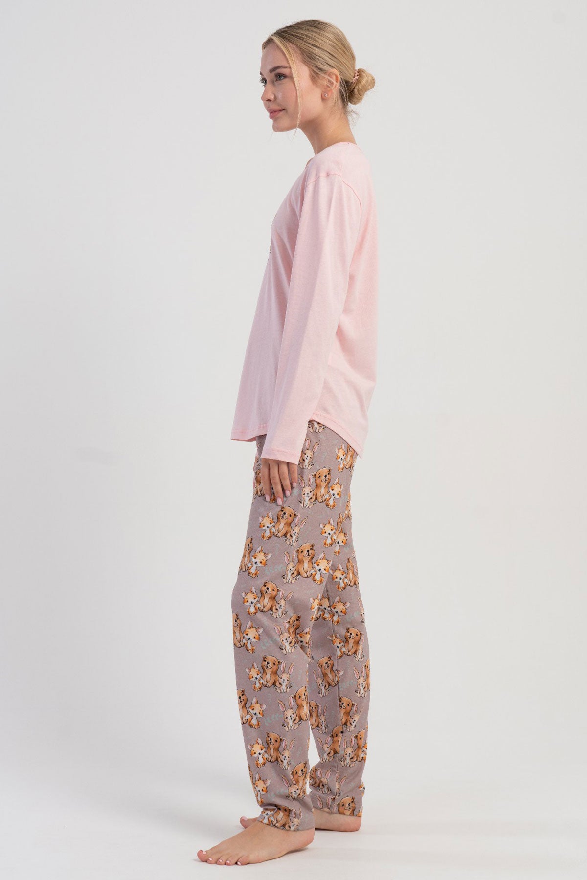 KADIN P.SUPREM O YAKA UZUN KOL ETEGI OVAL PIJAMA TAKIM